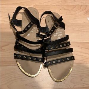 Black studded Flat Shoes size 7.5 38